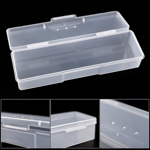 4Pcs Transparent Storage Boxes For Nail Tool Professional Pedicure Manicure Tools Set Plastic Nail Art Tool Box Storage Case Nail Supplies, White & Pink - color: 4PCS White&Pink