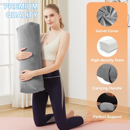 Rectangular Yoga Bolster Pillow for Restorative Yoga - color: Gray