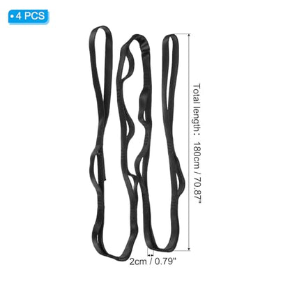 PATIKIL Daisy Chain Straps, Strong Climbing Strap Adjustable Nylon Chain Sling with Loops for Aerial Yoga Hammock Swing - color: Black, size: 71 Inch