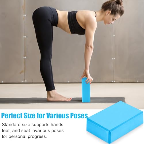 Silipull 10 Pcs Pilates Ring Blocks Set for Women Home Yoga Equipment Accessories Pilates Ring Circle and Ball Workouts Gift Include Ball Yoga Circle Resistance Bands Block Straps Gym Bag - color: Blue