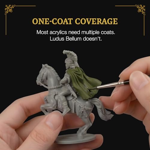 Ludus Bellum Miniature Paint Olive Green Color 18ml Dropper Bottle, Professional Acrylic Paint for Miniatures & Models, Provides Quality Acrylic Tones and Shades for Warhammer 40K D&D Figures - color: Olive Green