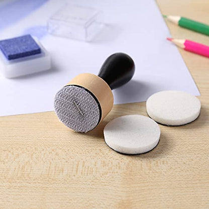 Ink Paints Mixing Blending Tool Mini Round Foam Refills, for Scrapbooking Craft, Control of Ink Placement, No More Inky Fingers Ink Blending Tool with Spare Pads for Rubber Stamping & Scrapbooking - color: 1 Handle+2 Foam Refills