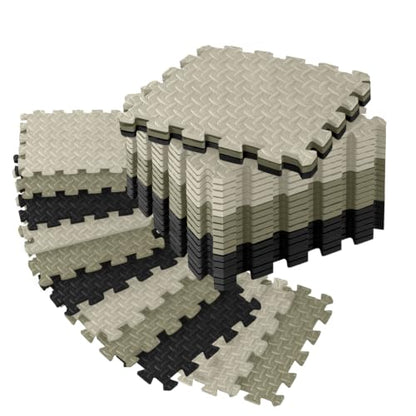 18 Pcs EVA Foam Floor Tiles, Puzzle Exercise Mat Set for Gym - color: Woodland Camo Trio