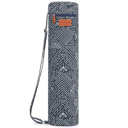 Yoga Mat Bag for Women & Men, Full-Zip Canvas Pilates Bag with Pockets | Lightweight Yoga Mat Carrier with Adjustable Shoulder Strap, Fits 1/4 & 1/3 Inch Thick Mats, for Studio Gym Travel Workout - color: Blue and White Striped Pattern