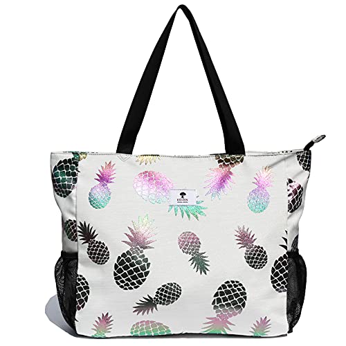 ESVAN LARGE BEACH BAG Water Resistant Lightweight 20 inch Women Oversize Tote Bag for Gym Beach Travel Pool Yoga Nurse - color: A4