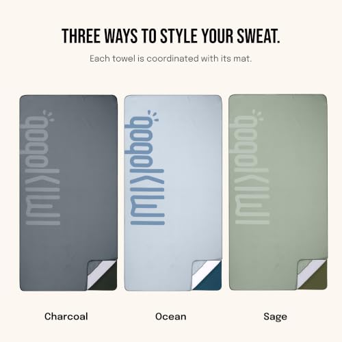 Gogokiwi Yoga Mat and Towel Set with Strap, 72 x 36 in, Non Slip Pilates - color: Ocean