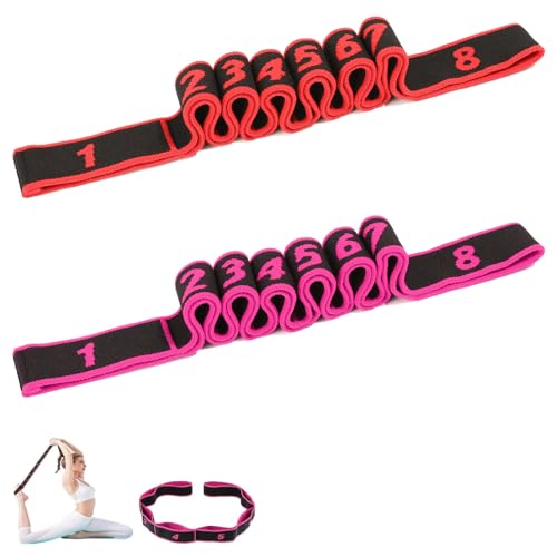 Fitness Resistance Bands with Handles, Number Stretch Resistance Band with Clear Markings, Adjustable 8-Section Elastic Training Bands,Fitness Resistance Band for Stretching and Yoga