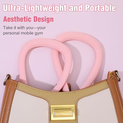 Arm Resistance Bands 8 Shaped Resistance Bands with Handles for Shoulder Back Arm Workout for Yoga Fitness Equipment - color: Pink