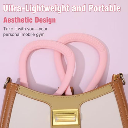 Arm Resistance Bands 8 Shaped Resistance Bands with Handles for Shoulder Back Arm Workout for Yoga Fitness Equipment - color: Pink