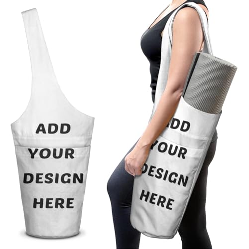 Yoga Mat Bag - Long Tote with Pockets - Holds More Yoga Accessories - Yoga Bag Fit Most Size Mats - Yoga Mat Carrier - color: Customized
