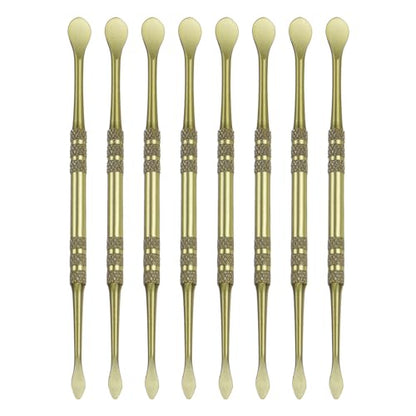 HARFINGTON 8 Pcs Wax Carving Tools 4.8" Double Ended Stainless Steel Wax & Clay Sculpting Wax Carvers Tools Modeling Spoon for Figures Clay Handmade Art Works, Blue Golden - color: Blue Golden