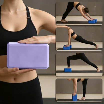 Yoga Blocks 2 Pcs, 9"x6"x3" Yoga Brick Foam Blocks EVA Foam Block Yoga Props Accessories for Yoga Pilates Stretching and Meditation - color: Lavender