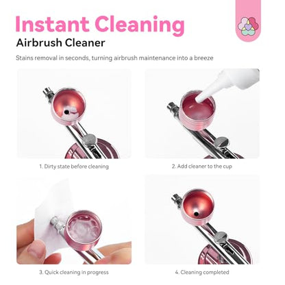 SAVILAND Airbrush Cleaner Instant Cleaning: 8.12 fl. oz Airbrush Cleaner Solution Low Odor Natural Ingredients Quickly Remove Water-Based Acrylic Paint Watercolor Airbrush Gel Nail Polish Clean Clog | Low Odor, Natural Ingredients, Quickly Remove Water-Ba