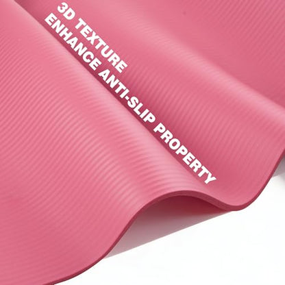 KEEP Extra Thick NBR Yoga Mat - color: pink, size: 72”x24”x10mm