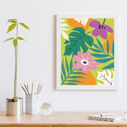 Nuberlic 10 Packs 8X10 Pre Drawn Canvas for Painting Floral Pre Printed Canvas Painting Kit Vibrant Botanical Pre Drawn Canvas to Teens Night Party Supplies - size: 8x10, style: Floral Pattern
