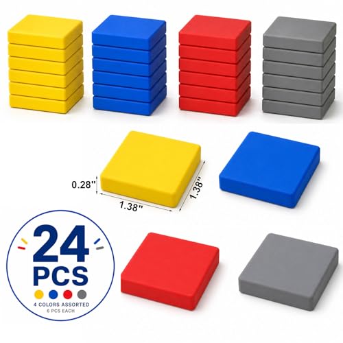 24 Pack Kneaded Erasers, Assorted Colors, for Artists,Drawing,School Supplies,Sketching Supplies and Office (Blue/Red/Yellow/Grey) - color: Blue/Red/Yellow/Grey