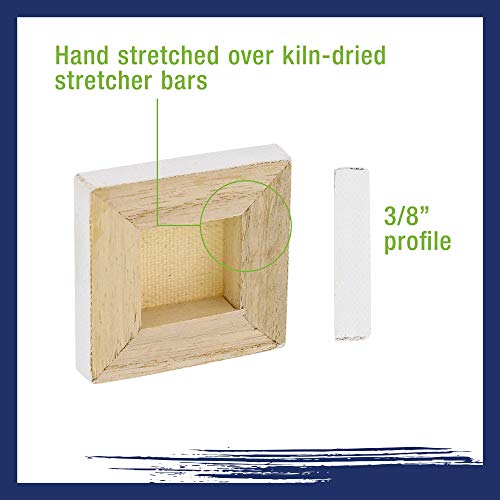 U.S. Art Supply 2" x 2" Mini Stretched Canvas for Painting Pack of 12 | Professional Primed - Ideal for Arts & Crafts - size: 2" x 2" - Pack of 12