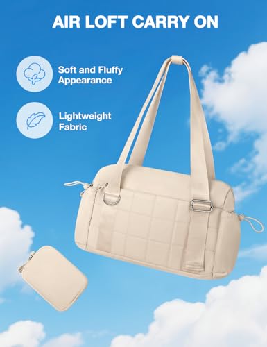 Mini Gym Bag for Women Puffy Bag, Small Gym Bag with Coin Wallet, Lightweight Gym Tote Bag for Fitness, Work, Travel, Daily Commute,Camel - color: Camel