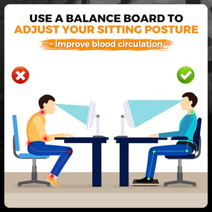 Wooden Rocker Balance Board for Adults Anti-Slip 350LBS Balance Trainer for Standing Desk, Physical Therapy & Core Strength – Durable Wooden Rocker Board for Office & Rehab - size: 360 degrees