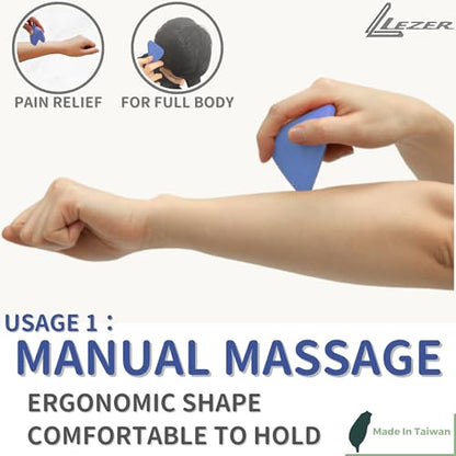 LEZER Trigger Massage Point, Manual Massage Ball, Muscle Knots Relief Tool, Myofascial Release, Physical Therapy, Deep Tissue Back Massage, Plantar Fasciitis, 2.9 in x 2.1 in (Blue) - style: 02 - Trigger Blue