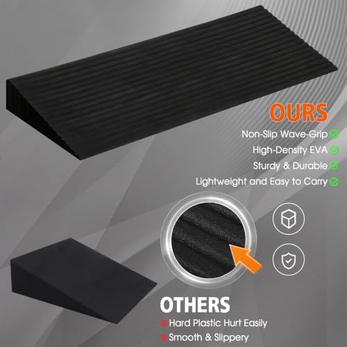 Squat Wedge Block, Large EVA Foam Non-Slip Yoga Wedge Slant Board 27x10in