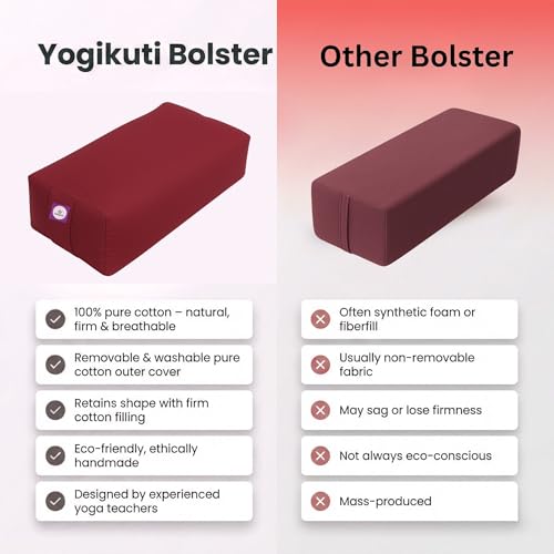 Rectangular Cotton Yoga Bolster, Yoga Pillow, Yoga Cushion, Yin yoga Bolster, Iyengar yoga bolster - color: Maroon
