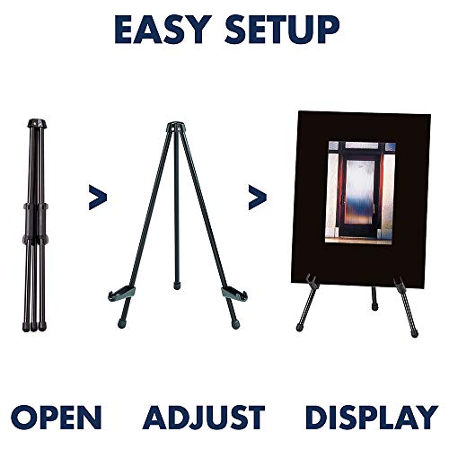 Quartet Easel, Tabletop Instant, 14" High, Supports up to 5 lbs., Portable & Collapsible, Black (28E) (Pack of 12) - size: Each (Pack of 12)