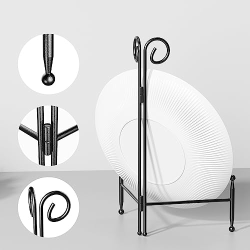 SVENJBB Plate Stands for Display, 8 Inch Plate Holder Display Stand, Black Picture Frame Stand for Table, Decorative Easel Stand for Photo, Art, Plates and Books