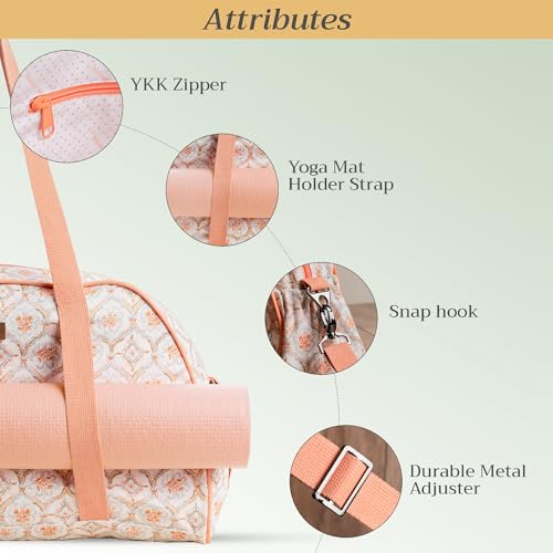 Maison d' Hermine Yoga Mat Duffle Bag Gym Tote Yoga Mat Carry Bag | Cylindrical bag for Woman Men Gifts Adjustable shoulder straps with Drawstring Water Bottle Pocket and zipper pocket - color: Fair Isle, style: Yoga Mat Duffle Bag