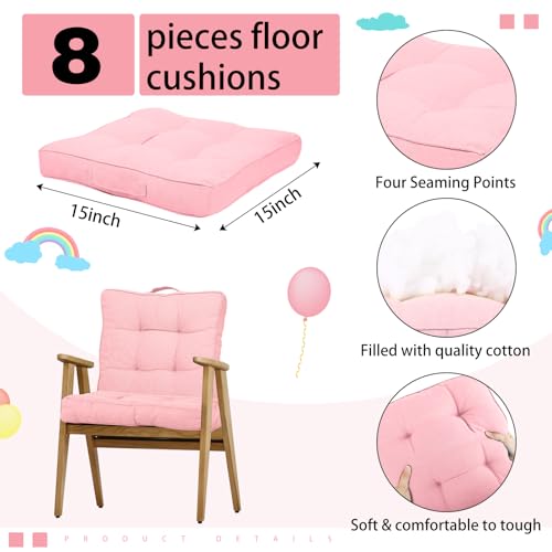 Gerrii 8 Pieces Floor Cushions for Kids Classroom Flexible Floor Seating Cushions Floor Pillows for Home School Kindergarten Daycare Nursery(Bright Color,Square) - color: Bright Color, style: Square