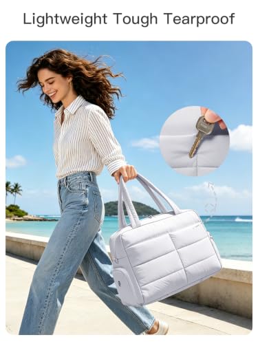 Gitus Travel Duffle Bag for Women Puffer Weekender Bags Carry on Gym Bag - color: Lightgrey
