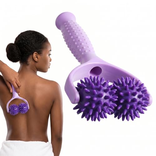 CIATBYYJ Spiky Massage Balls Rollers with Dual Ball Design - color: Purple