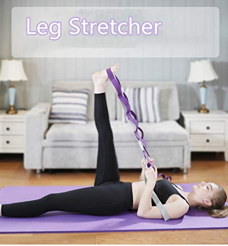 TOCO FREIDO Waist Back Leg Stretch Strap/Yoga Fitness Band, Leg Stretching Assist Trainer, Yoga Stretcher, Back Bend Split Inversion Strap for Fitness, Dance, Ballet, Gymnastics - color: Blue