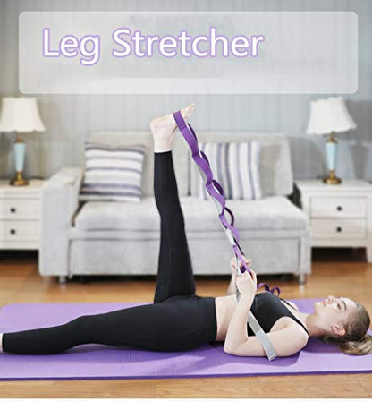 TOCO FREIDO Waist Back Leg Stretch Strap/Yoga Fitness Band, Leg Stretching Assist Trainer, Yoga Stretcher, Back Bend Split Inversion Strap for Fitness, Dance, Ballet, Gymnastics - color: Blue