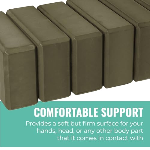 3in Foam Bulk Yoga Blocks, 10 Pack - color: Olive Green