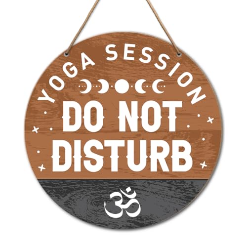 Yoga Studio Sign Wall Decor, Yoga Sign for Home Studio Room Door, Yoga Studio Spiritual Room Zen Den Hanging Sign Decoration, Gifts for Women Yoga Instructor Lover, Do Not Disturb - color: E