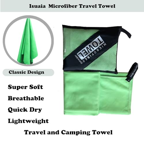 Reusable Quick Dry Beach Towels,Microfiber Travel Towel,Compressed Lightweight Bath Towel for Beach Hiking Gym Yoga Travel Sports Swimming Camping(Green, 43"*69") - color: Green, size: XX Large