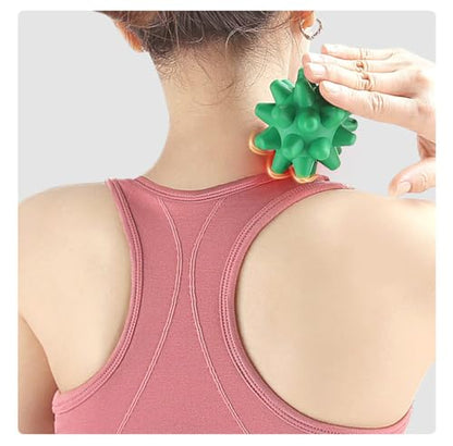 Soft Spiky Massage Balls, 2 Pcs Silicone Massage Ball for Plantar Fasciitis, Trigger Point Release Ball Deep Tissue Self Massage Ball Muscle Soreness Manual Massage Ball for Yoga Gym Exercise (Red) - color: Red