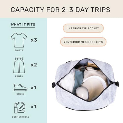 Jadyn Lola Travel Bag, Weekender/Overnight Duffel, Gym Tote Bag for Women, Men - color: Heather Gray