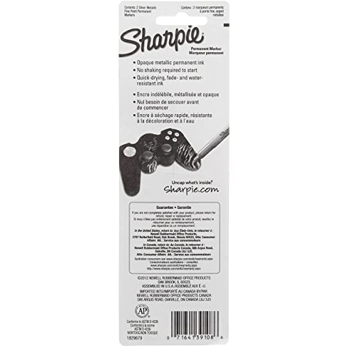 Sharpie Metallic Permanent Markers, Fine Point, Silver, For Black Paper or Dark Surfaces, Arts & Crafts, Posters (Pack of 12) - size: 1 Count (Pack of 12)
