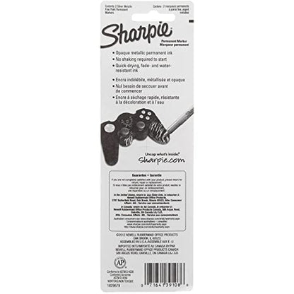 Sharpie Metallic Permanent Markers, Fine Point, Silver, For Black Paper or Dark Surfaces, Arts & Crafts, Posters (Pack of 12) - size: 1 Count (Pack of 12)