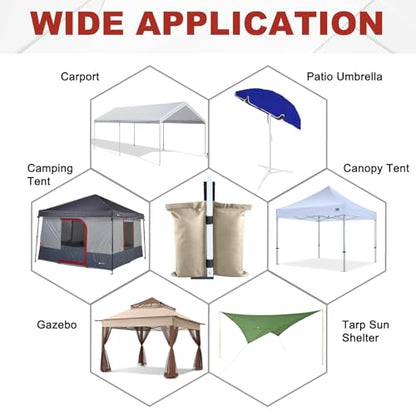 ABCCANOPY Canopy Weights 120 LBS Tent Sand Bags,4-Pack Beige(No Sand) - color: Beige, size: 120 LBS