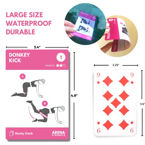 Arena Strength Workout Cards - Instructional Fitness Deck for Booty Band Workouts, Beginner Fitness Guide for Resistance Band Training Exercises at Home. Includes Workout Routines. - style: Booty/Legs