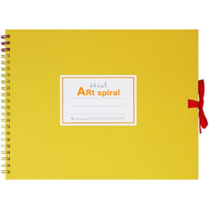 Maruman Art Spiral Sketch Book, F2, 7.76" x 10.24", 24 Sheets, Yellow | Drawing Pad With Acid-Free Art Paper & Twin-Wire Binding, Premium Drawing Paper Sketchbook, Sketch Pad Made in Japan - color: Yellow, size: F2 (7.76" x 10.24")