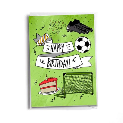 Soccer Birthday Card – Sports Themed Birthday Card for Soccer Players and Coaches - style: Soccer