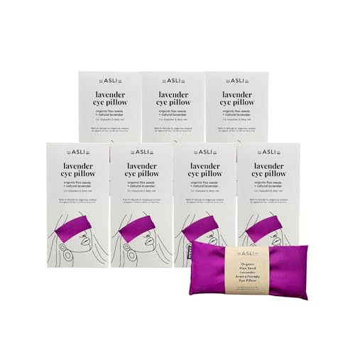 The Asli Co. [7 Packs] 2 in 1 Hot & Cool Therapy Handmade Eye Pillow (Berry Purple) Filled with 100% Natural Organic Flax Seeds & Lavender - Soothing and Calming Scent for Relaxation & Deep Sleep - color: Berry Purple