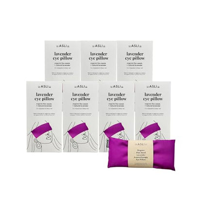 The Asli Co. [7 Packs] 2 in 1 Hot & Cool Therapy Handmade Eye Pillow (Berry Purple) Filled with 100% Natural Organic Flax Seeds & Lavender - Soothing and Calming Scent for Relaxation & Deep Sleep - color: Berry Purple