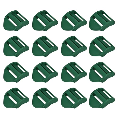 uxcell Plastic Ladder Slider Adjustable Buckles | Tension Lock Tri-Glides for Belt Backpack Straps Part Replacement - color: Dark Green, size: 1"