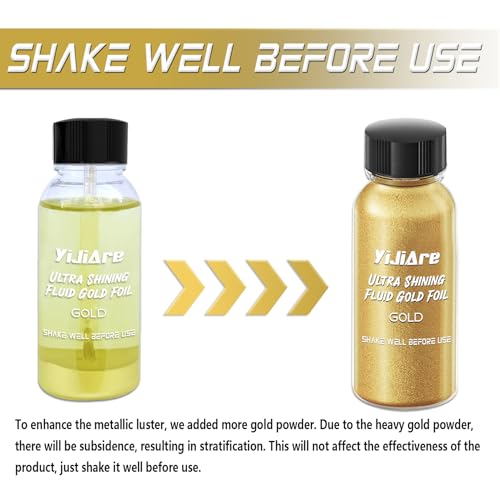 Liquid Leaf Paint - Alcohol-Based Metallic Paint, Quick-Drying for Crafts, DIY, and Resin Projects,Can be used with spray guns - Gold 1 Fl Oz - color: Gold, size: 1 Fl Oz (Pack of 1)