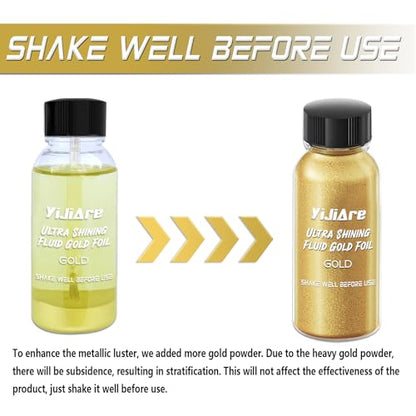 Liquid Leaf Paint - Alcohol-Based Metallic Paint, Quick-Drying for Crafts, DIY, and Resin Projects,Can be used with spray guns - Gold 1 Fl Oz - color: Gold, size: 1 Fl Oz (Pack of 1)